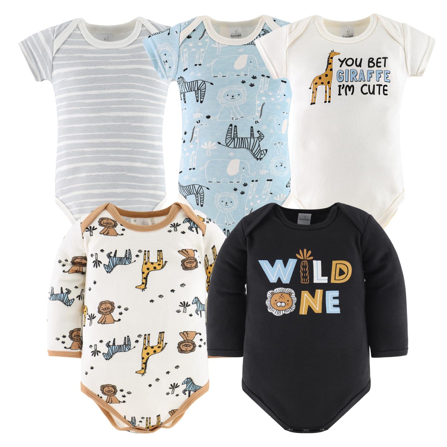 The Peanutshell Baby Layette Gift Set for Boys or Girls - 30 Piece New Born Unisex Gift Set, Baby Clothes & Newborn Essentials Must Haves - Newborn Clothes 6-9 Months - Safari