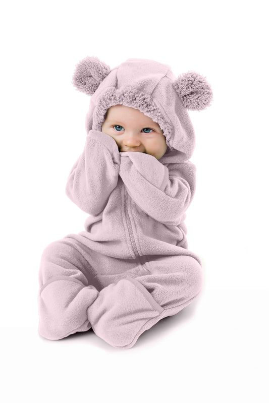 Fleece Baby Bunting Bodysuit – Infant One Piece Kids Hooded Romper Outerwear Toddler Jacket