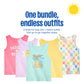 Garanimals Baby & Toddler Girl Icons Tank Tees - Kid's Sleeveless Tank Top - Size 6-9 Months - Light Blue, Yellow, Purple, White, Pink - 5 Pack