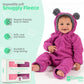 Cuddle Club Fleece Baby Bunting Bodysuit 2 Pack Bundle - Purple & Pink Baby Bear Onesie - Teddy Bear Onesie - Newborn Snowsuits 6-12 months - Infant Girls Bunting Suits