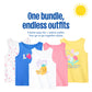 Garanimals Baby & Toddler Girl Lemon Tank Tees - Kid's Sleeveless Tank Top - Size 0-3 Months - Blue, White, Yellow, Pink - 5 Pack