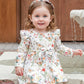 Aura Vane Baby Girl Dress 3-6 Month Girl Clothes Fly Sleeve Bow Brown Dress