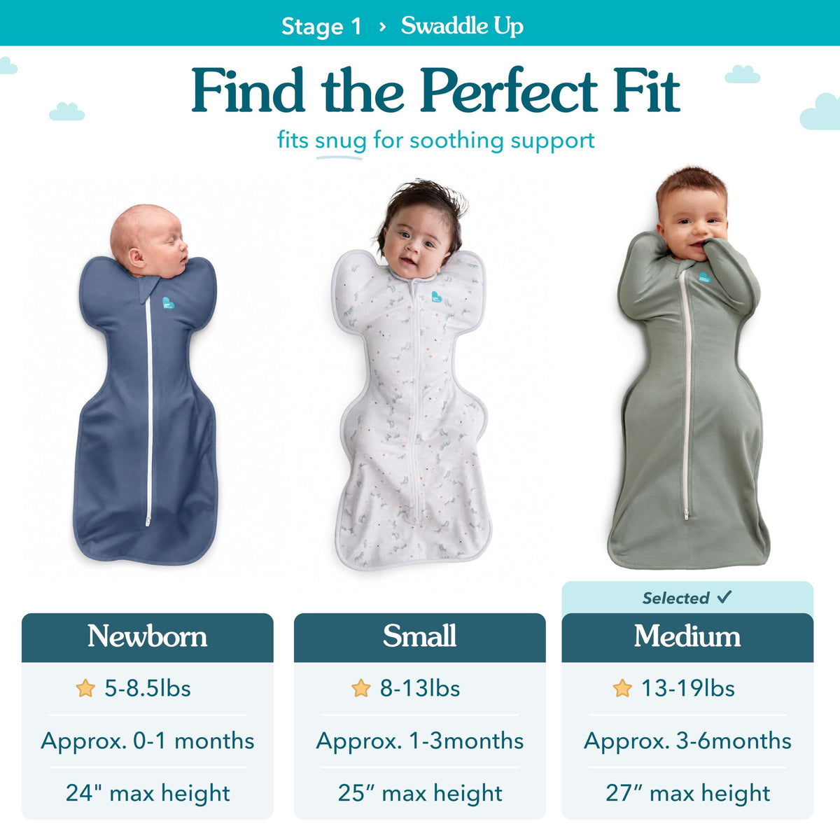 Love to Dream Swaddle Up Bamboo Baby Sleep Sack | 1.0 TOG, 13-19lbs, Olive
