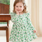 Aura Vane 3-6 Month Baby Girl Winter Dress Clothes Bow Green Flower Dresses