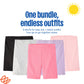 Garanimals Baby & Toddler Girl Solid Biker Shorts - Machine-Washable Kid's Clothes - Size 12 Months - Black, Light Grey, Pink, Purple - 5 Pack