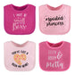 The Peanutshell Baby Girl Terry Bib Set of 8-100% Cotton, Soft, Absorbent Baby Bibs, Toddler Girl Set, Newborn & Infant Bib - Pink