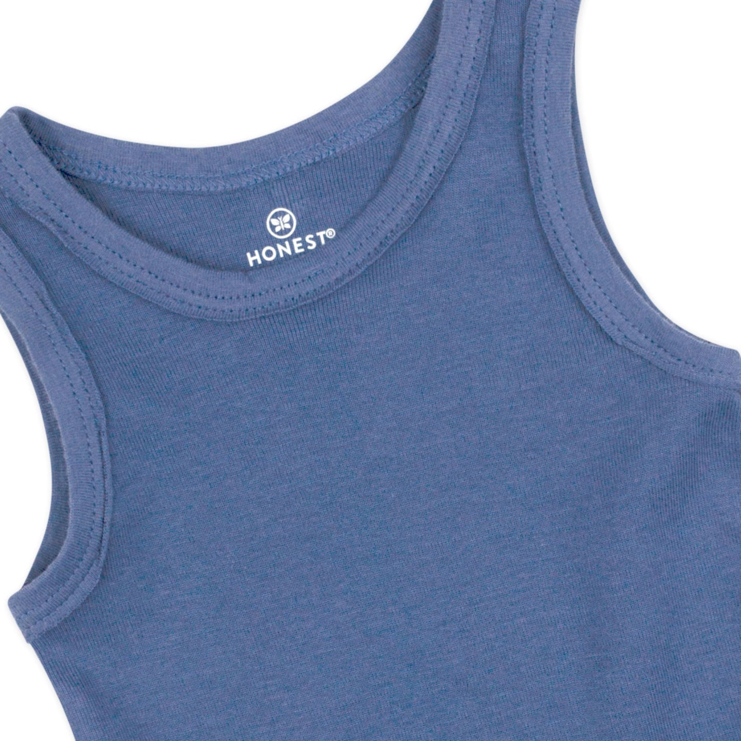 HonestBaby Sleeveless Muscle T-Shirts 100% Organic Cotton for Infant Boys, 5-Pack Ombre Blues, 2T