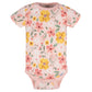Gerber Baby Girls 8-pack Short Sleeve Onesies Bodysuits Shirt, Golden Floral, 0-3 Months US