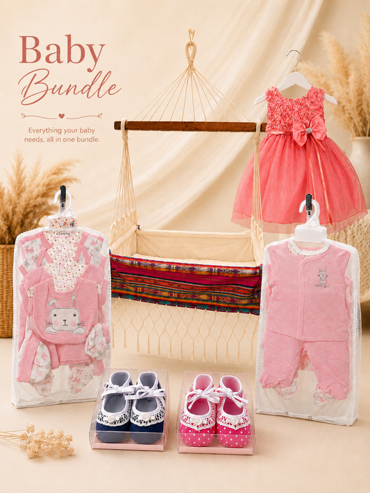 Complete Baby Girl Gift Bundle with Newborn Hammock