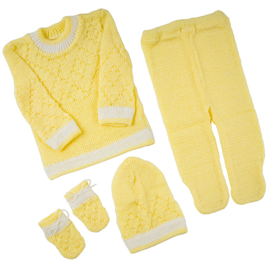 Set of 4 Chambritas baby cloth color yellow
