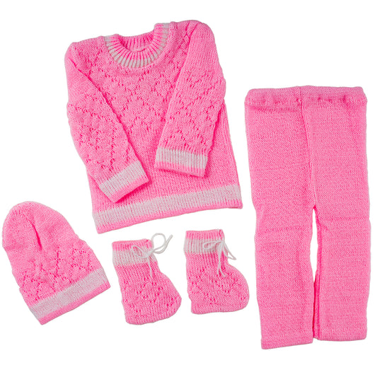These 4 Pieces Chambritas Baby Girl Pink