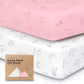 Paquete de 2 sábanas orgánicas para cuna para niños y niñas: sábana ajustable de punto de jersey, sábanas neutras para cuna de bebé, sábana para colchón de cuna