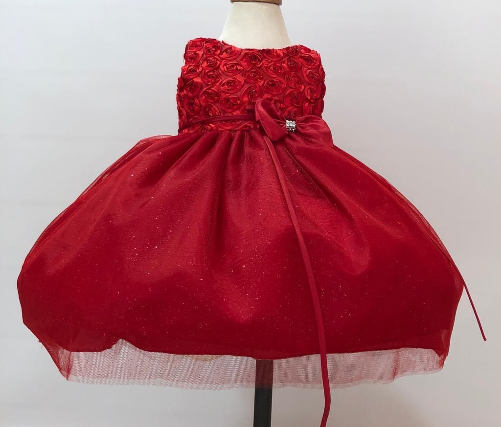 B712 Infant Red Party Dresses
