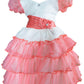 Vestido rosa y blanco
