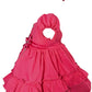 Vestido rosa con capota