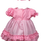 Vestido Algodón Lunares Rosas y Blancos