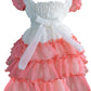 Vestido rosa y blanco