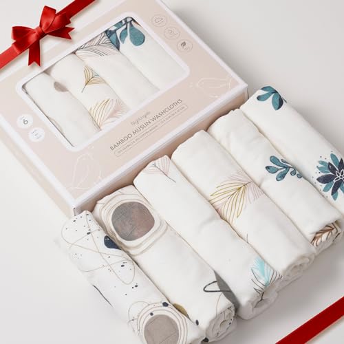 Nightingale Muslin Bamboo Viscose Baby Washcloths - Soft Organic Baby Wash Cloths Perfect for Newborn Sensitive Skin - Absorbent Baby Wipes