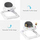 BABY JOY Andador para Bebés, Andador de Actividades Plegable con Altura Ajustable, Andador de Actividades para bebés con Asiento Acolchado con Respaldo Alto y Juguetes para Osos, Gris