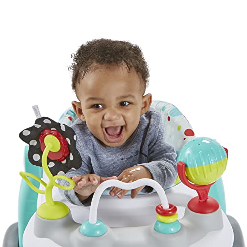 Kolcraft Tiny Steps 2-in-1 Baby Activity Walker, Foldable Baby Walker with Wheels, Seated and Walk-Behind Baby Push Walker