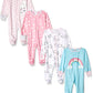 Gerber Baby Girls 4 Pack Sleep 'N Play Footie Cloudy Newborn