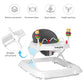 BABY JOY Andador para Bebés, Andador de Actividades Plegable con Altura Ajustable, Andador de Actividades para bebés con Asiento Acolchado con Respaldo Alto y Juguetes para Osos, Gris