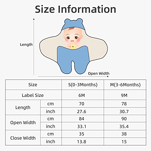 LILBESTIE Baby Swaddle Blanket Bear Plush Receiving Blankets Soft Swaddles 0-3 Months for Infants Girls and Boys Blue 2.0 TOG