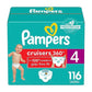 Pañales Pampers Cruisers 360, talla 4, 116 unidades, pañales desechables para bebés sin cierre, ajuste sin espacios