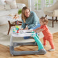Kolcraft Tiny Steps 2-in-1 Baby Activity Walker, Foldable Baby Walker with Wheels, Seated and Walk-Behind Baby Push Walker