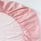 Juego de ropa de cama para cuna Emenpy 100 % algodón para bebés, niños y niñas, 3 piezas, incluye funda de edredón, sábana ajustable, funda de almohada, decoración de guardería, sin relleno (rosa)