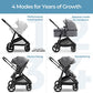 Cochecito convertible 2 en 1 Mompush Wiz con modo cuna: cochecito plegable para bebés para explorar más en familia