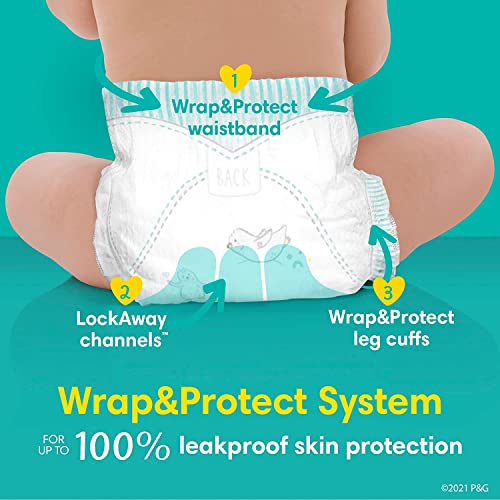 Pañales tamaño 4, 150 unidades - Pañales desechables para bebé Pampers Swaddlers (el embalaje y las impresiones pueden variar)