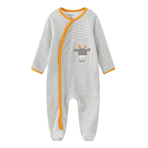 Kiddiezoom Newborn Baby Snug Fit Footed Cotton One-Piece Romper Jumpsuit