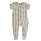 PARADE Organic Signature Print '2-Way' Zip Romper Short Sleeve Amethyst Giraffes 0-3 Months