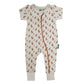 PARADE Organic Signature Print '2-Way' Zip Romper Short Sleeve Amethyst Giraffes 0-3 Months