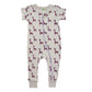 PARADE Organic Signature Print '2-Way' Zip Romper Short Sleeve Amethyst Giraffes 0-3 Months