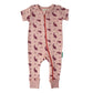 PARADE Organic Signature Print '2-Way' Zip Romper Short Sleeve Amethyst Giraffes 0-3 Months