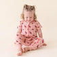 PARADE Organic Signature Print '2-Way' Zip Romper Short Sleeve Amethyst Giraffes 0-3 Months