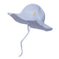 DASMINI - Gorro de sol de ala ancha a rayas para bebés y niños pequeños, protección solar UPF 50+, gorro de playa, bonito gorro ajustable (rayas celestes, 0-6 meses)