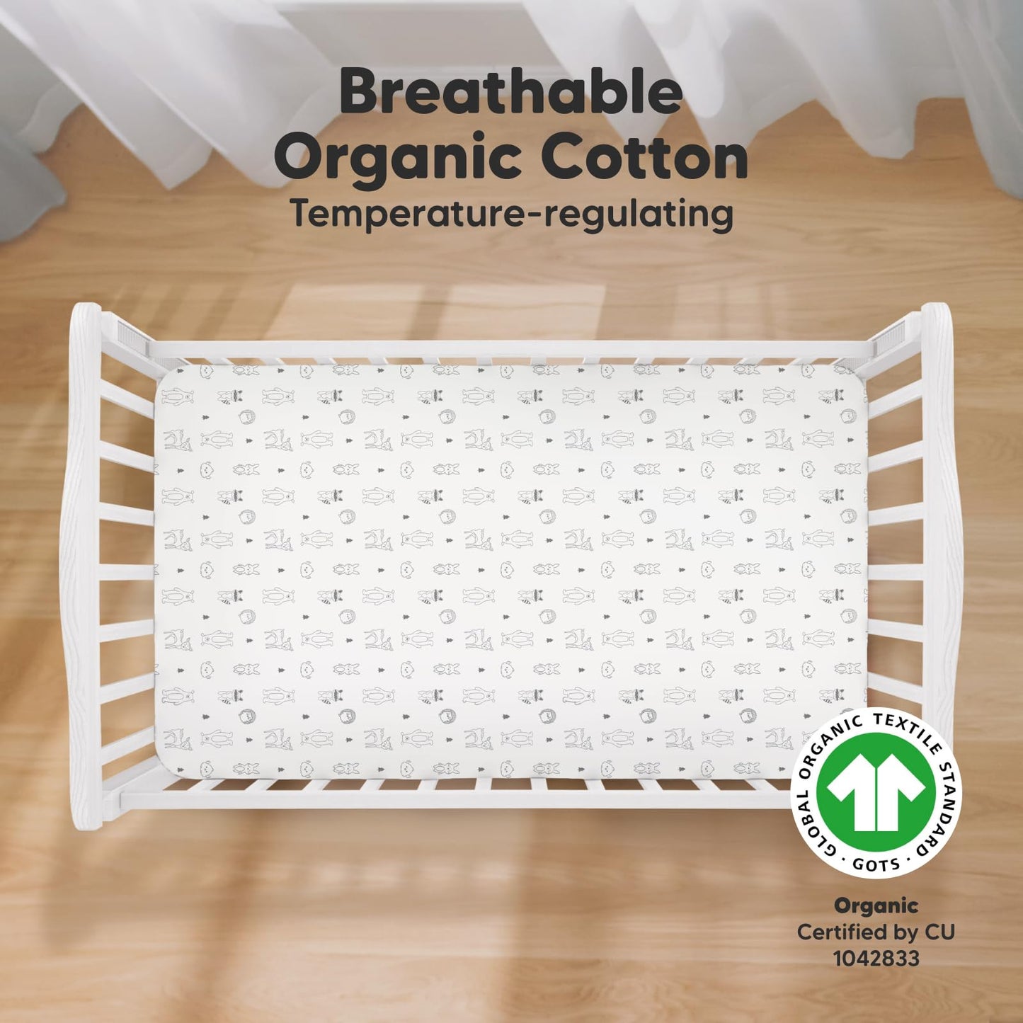 2-Pack Organic Crib Sheets for Boys, Girls