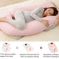 Momcozy Pregnancy Pillows for Sleeping, U Shaped Full Body Maternity Pillow for Side Sleeping - Support for Back, Legs, Belly, Hips, 57 Inch, Pink