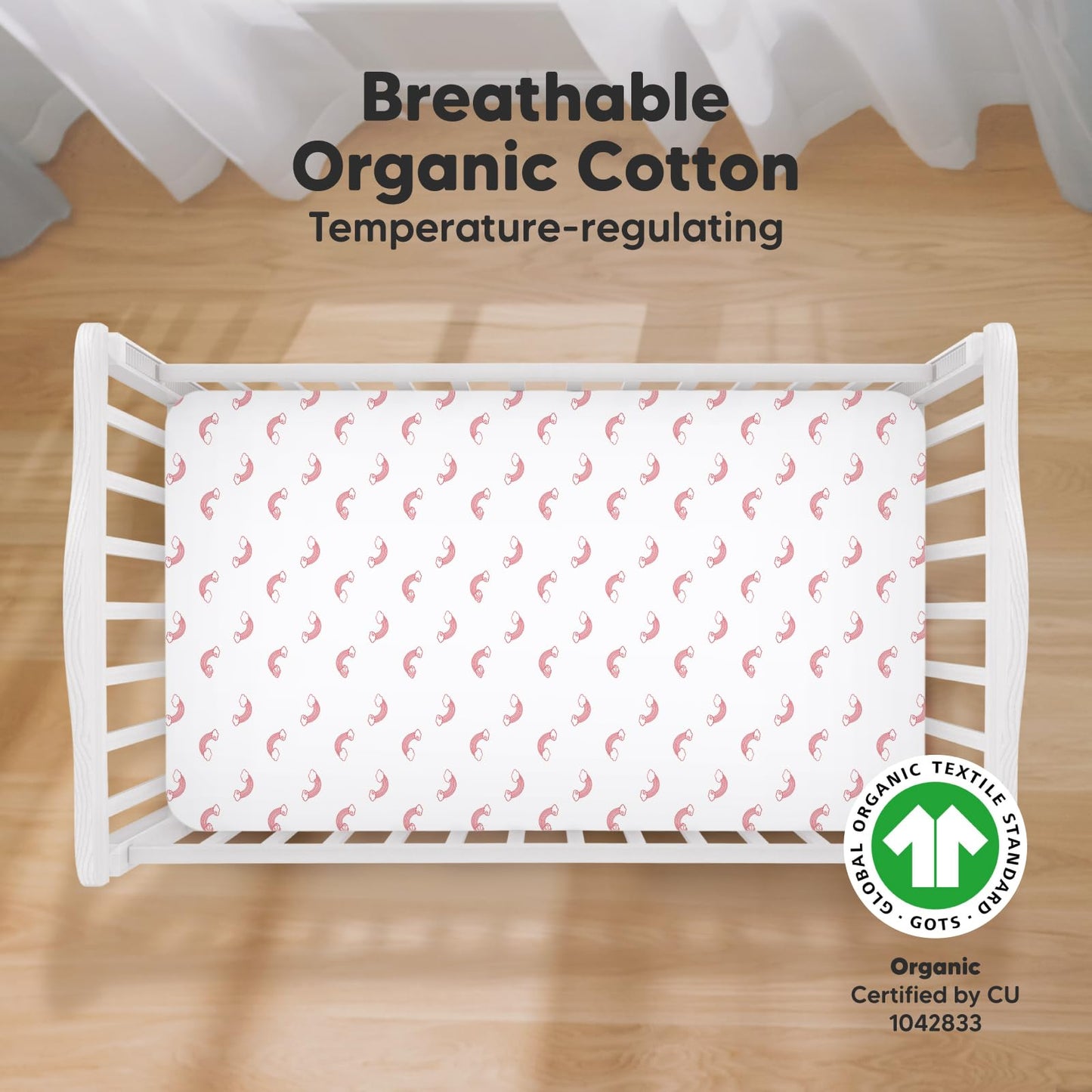 2-Pack Organic Crib Sheets for Boys, Girls )