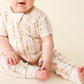 PARADE Organic Signature Print '2-Way' Zip Romper Short Sleeve Amethyst Giraffes 0-3 Months