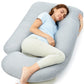 Almohadas de embarazo Momcozy con funda refrescante, almohada de maternidad de cuerpo completo en forma de U para quienes duermen de lado, 57 pulgadas