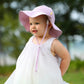 DASMINI - Gorro de sol de ala ancha a rayas para bebés y niños pequeños, protección solar UPF 50+, gorro de playa, bonito gorro ajustable (cuadros rojos, 0-6 meses)