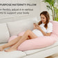 Momcozy Pregnancy Pillows for Sleeping, U Shaped Full Body Maternity Pillow for Side Sleeping - Support for Back, Legs, Belly, Hips, 57 Inch, Pink
