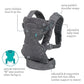 Portabebés Infantino Flip Advanced 4 en 1: transporte delantero y trasero ergonómico, convertible, boca adentro y boca afuera para recién nacidos y bebés mayores de 8 a 32 libras