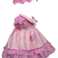 Vestido de algodón violeta y blanco