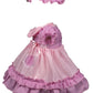 Vestido de algodón violeta y blanco